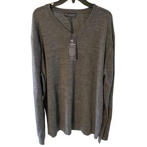 Hart Schaffner Marx Extra Fine Merino Wool Pullover Men's 2XT Gray Heather